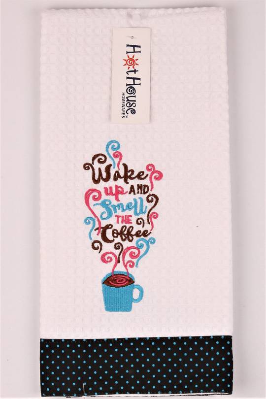 Tea towel "Wake up and smell the coffee" Code:T/T-GF/WAKE.